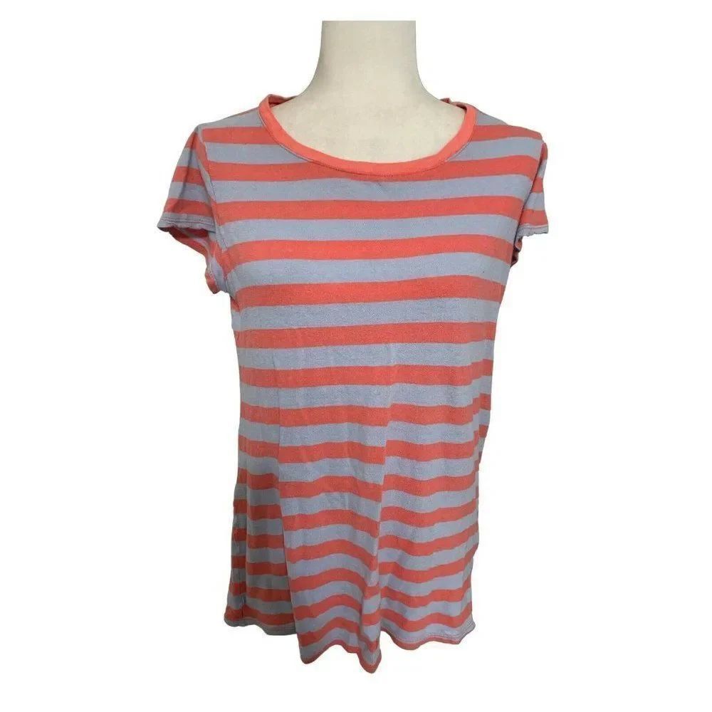 splendid womens pink blue stiped short sleeve top t shirt small